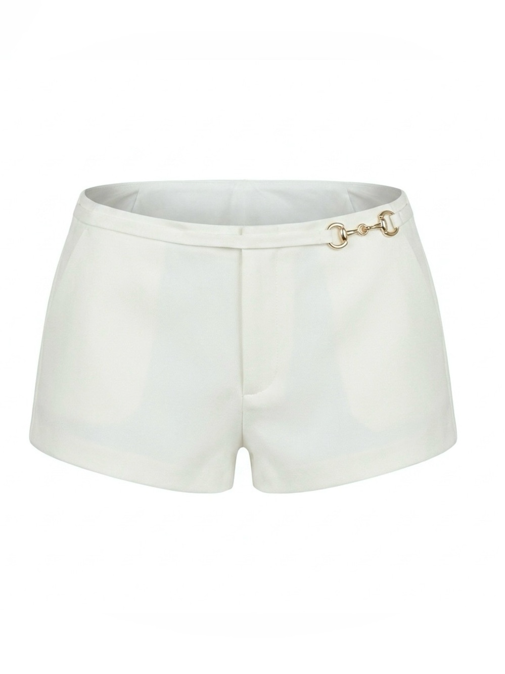 Peppermayo White Tailored shorts with Gold Hardware